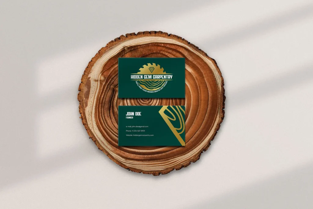 Hidden Gem Carpentry Business Cards